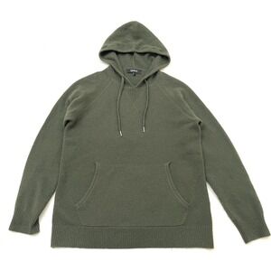 Quince 100% Mongolian Cashmere Pullover Hoodie Men's Large Green READ